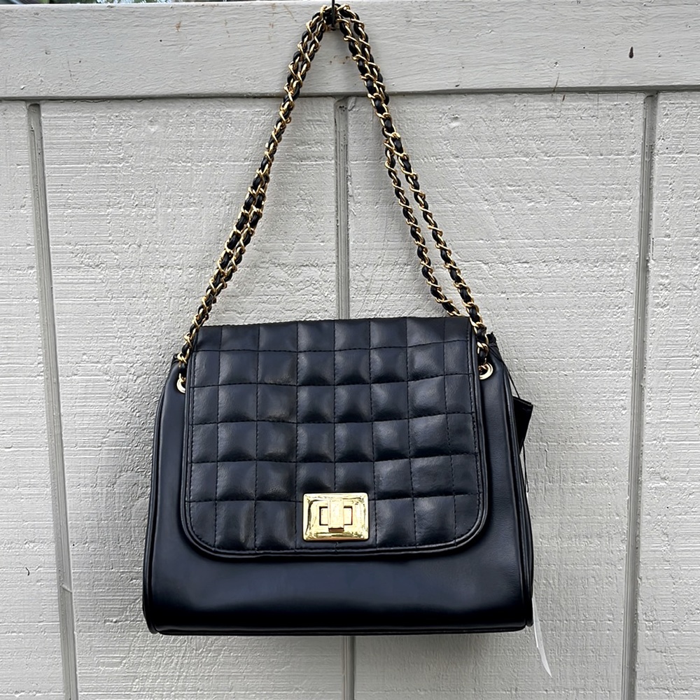 Quilted flap handbag
